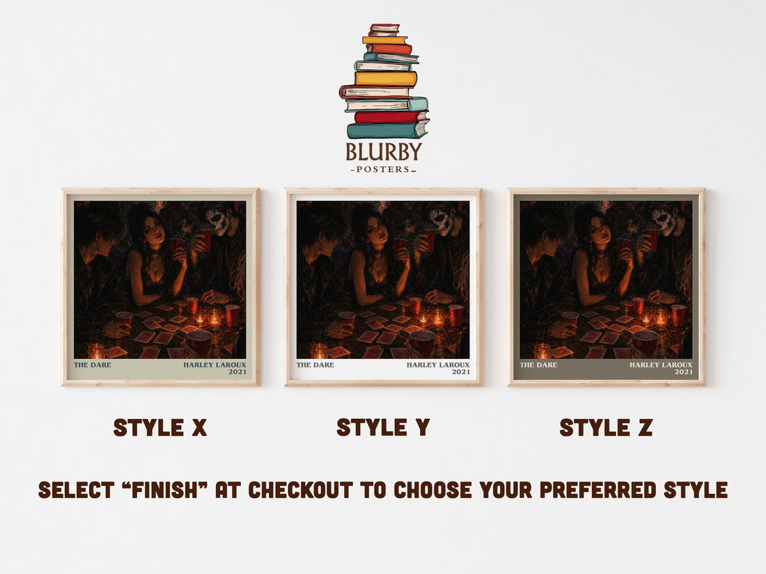 The Dare literary print in frame leaning in hallway – romance wall art (mockup)