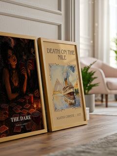 The Dare watercolour print framed by window – literary home decor