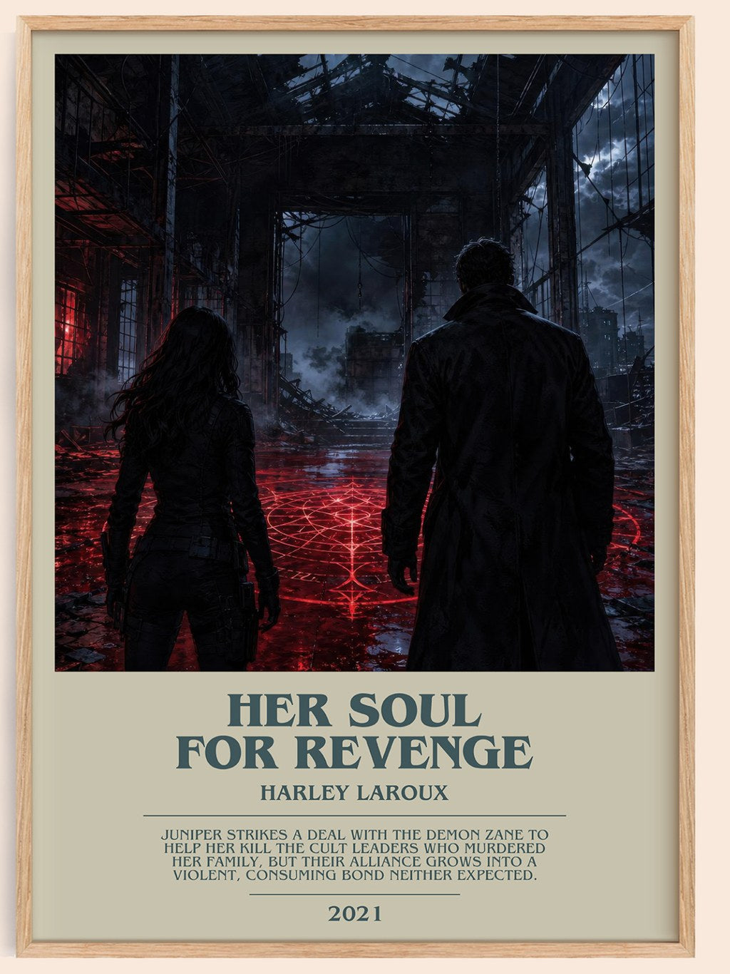Her Soul for Revenge bookish book poster by Harley Laroux – framed literary art print