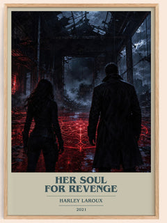 Her Soul for Revenge book cover book poster by Harley Laroux – framed literary art print