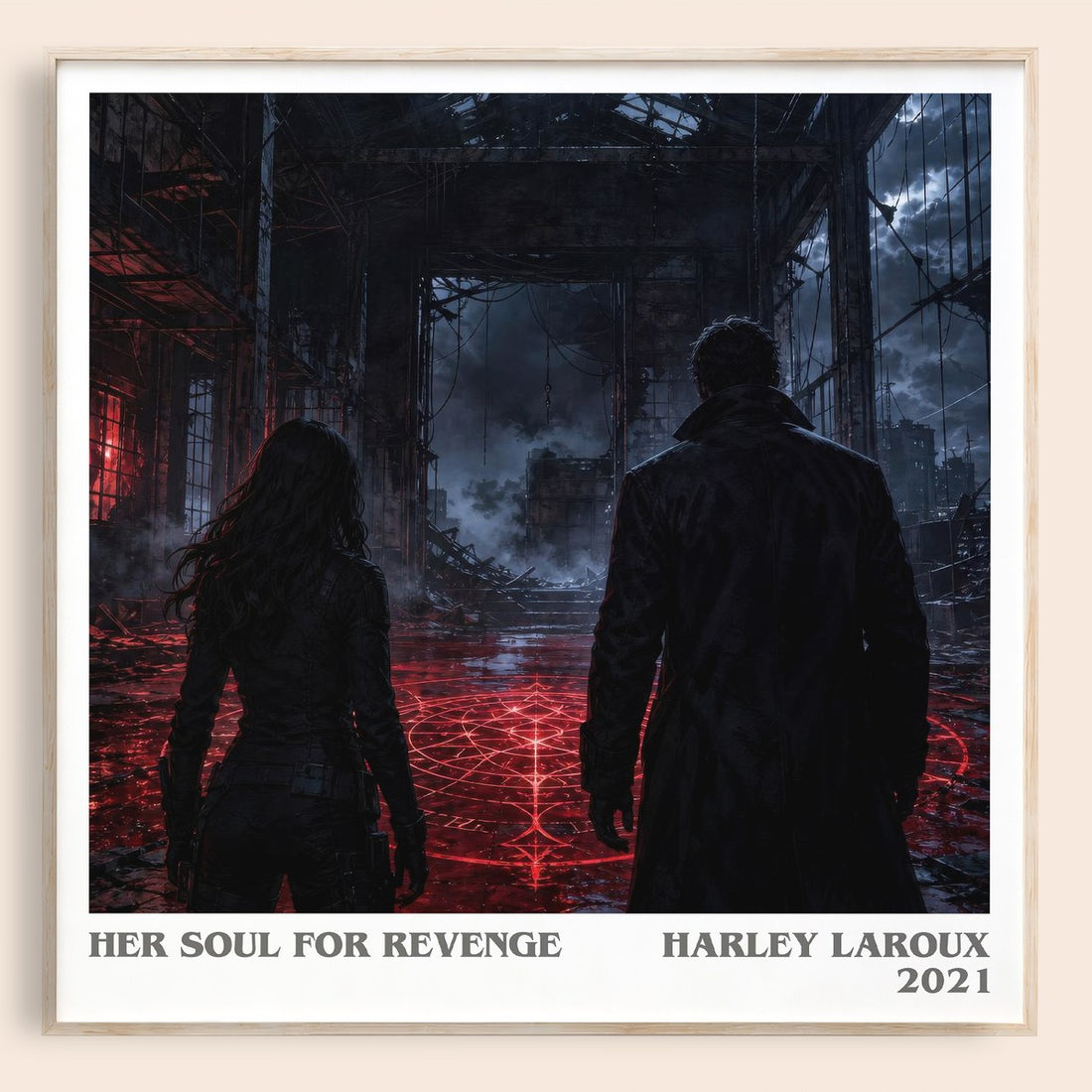 Her Soul for Revenge literary book poster by Harley Laroux – framed literary art print