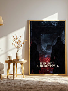 Her Soul for Revenge watercolour print in frame leaning in hallway – romance wall art