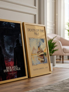 Her Soul for Revenge watercolour print framed by window – literary home decor