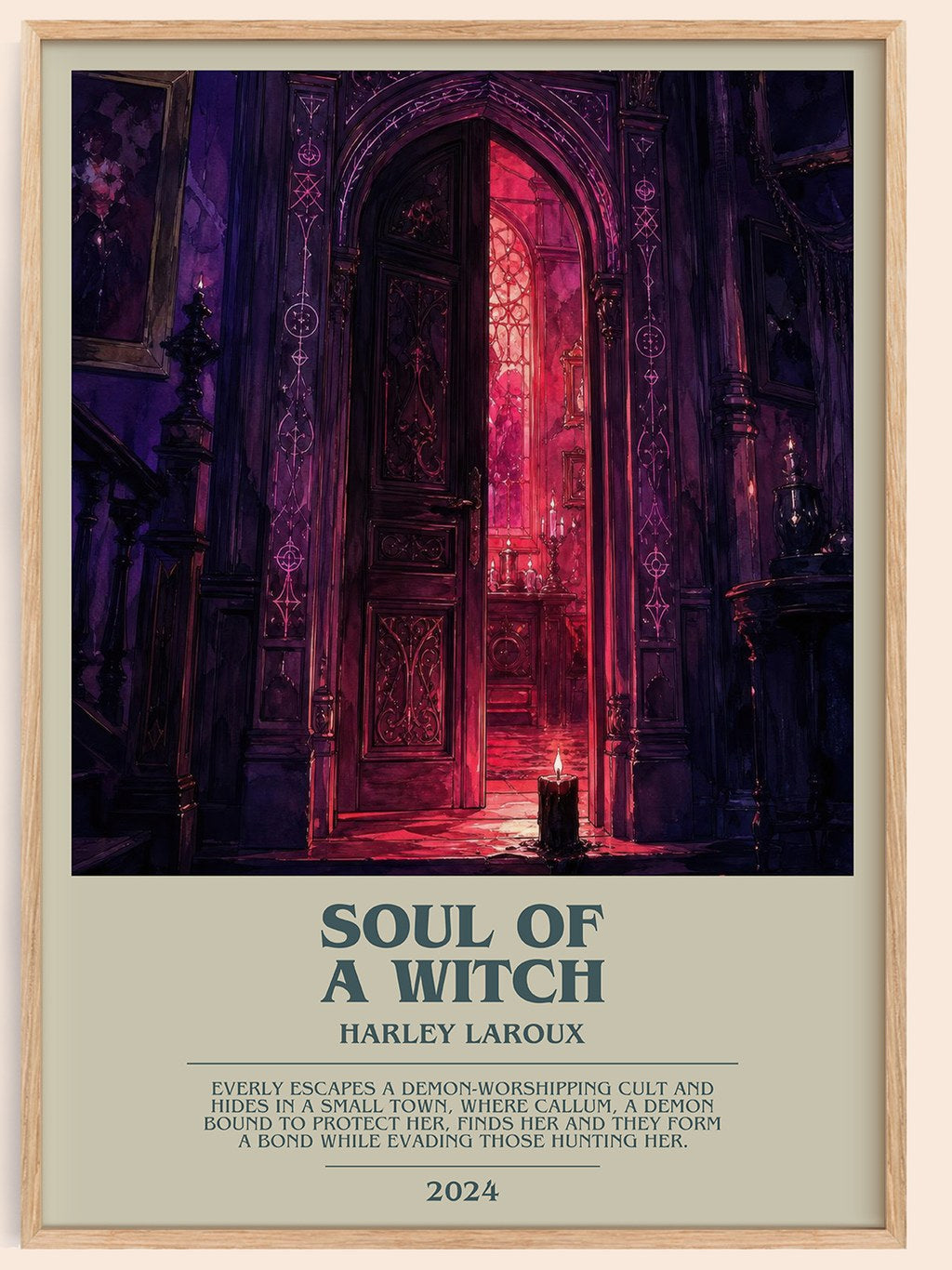 Soul of a Witch bookish book poster by Harley Laroux – framed literary art print