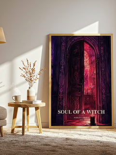 Soul of a Witch watercolour print in frame leaning in hallway – romance wall art