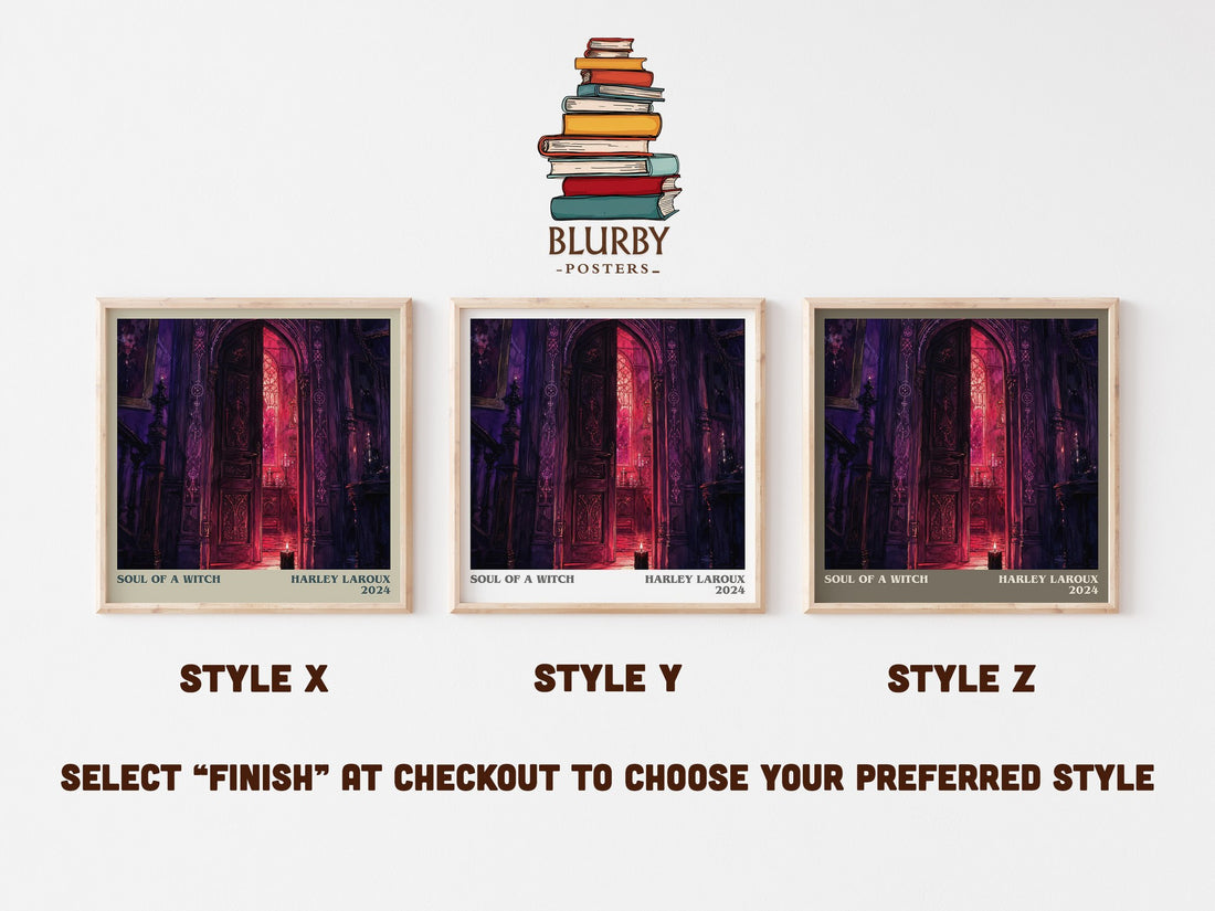 Soul of a Witch literary print in frame leaning in hallway – romance wall art (mockup)