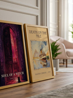 Soul of a Witch watercolour print framed by window – literary home decor
