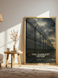 The Darkest Minds watercolour print in frame leaning in hallway – dystopian wall art