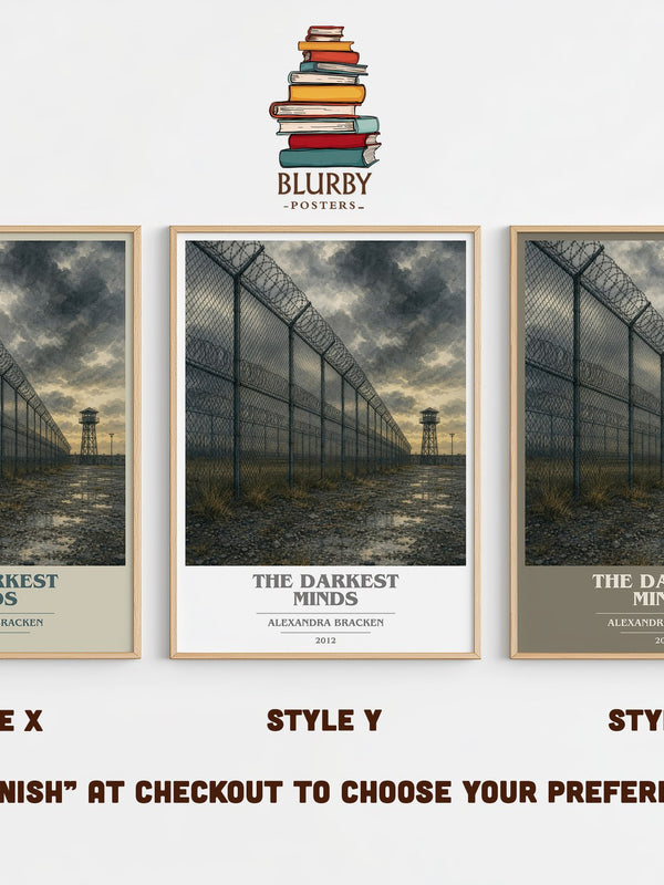 The Darkest Minds book cover print in frame leaning in hallway – dystopian wall art