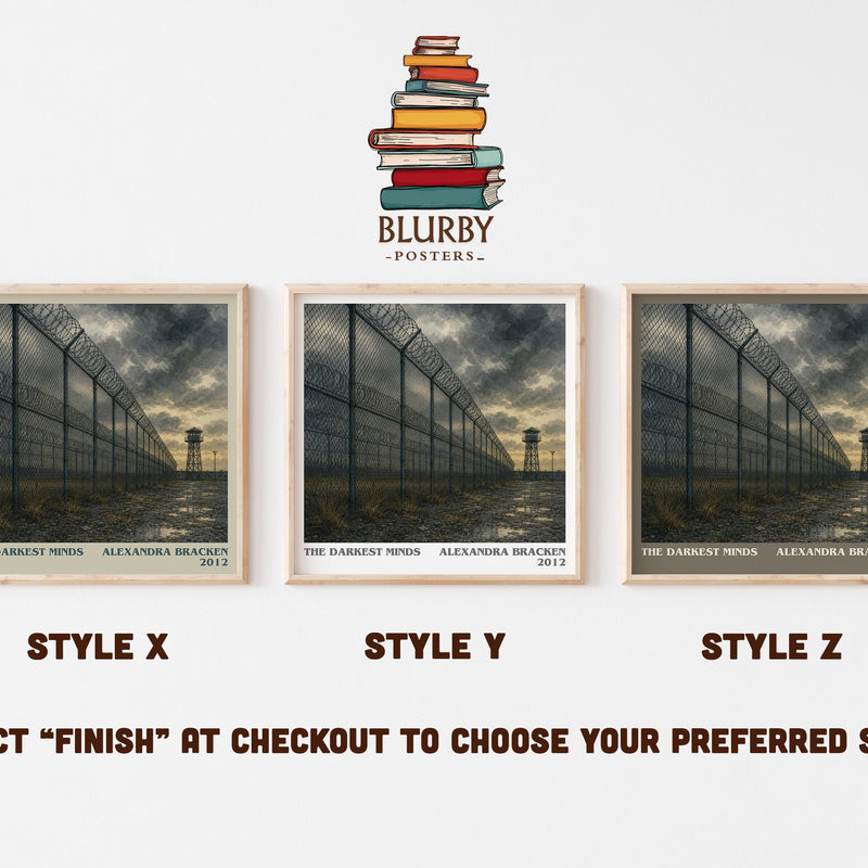 The Darkest Minds literary print in frame leaning in hallway – dystopian wall art