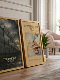 The Darkest Minds watercolour print framed by window – literary home decor