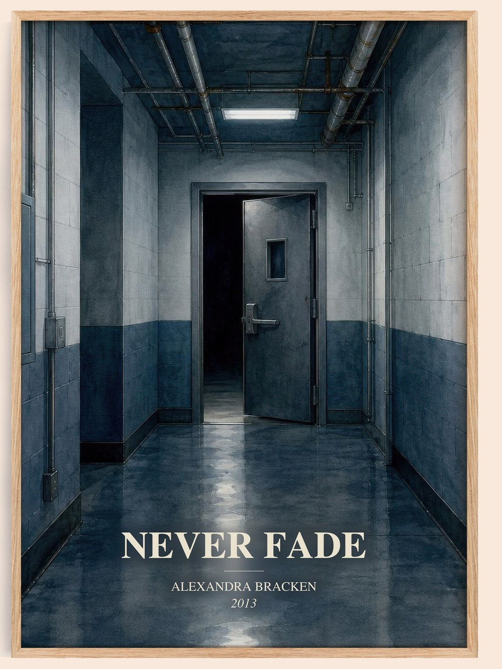 Never fade watercolour book poster by Alexandra Bracken – framed literary art print