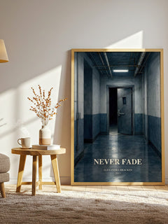 Never fade watercolour print in frame leaning in hallway – dystopian wall art
