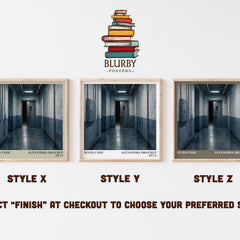 Never fade literary print in frame leaning in hallway – dystopian wall art
