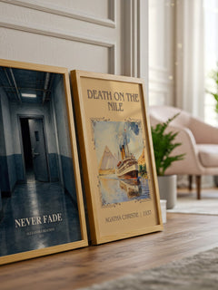 Never fade watercolour print framed by window – literary home decor
