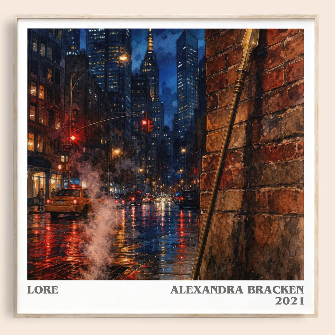 Lore literary book poster by Alexandra Bracken – framed literary art print