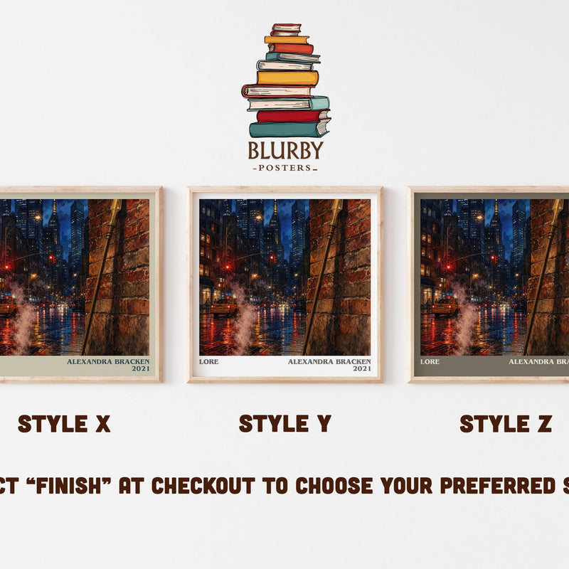 Lore literary print in frame leaning in hallway – fantasy wall art