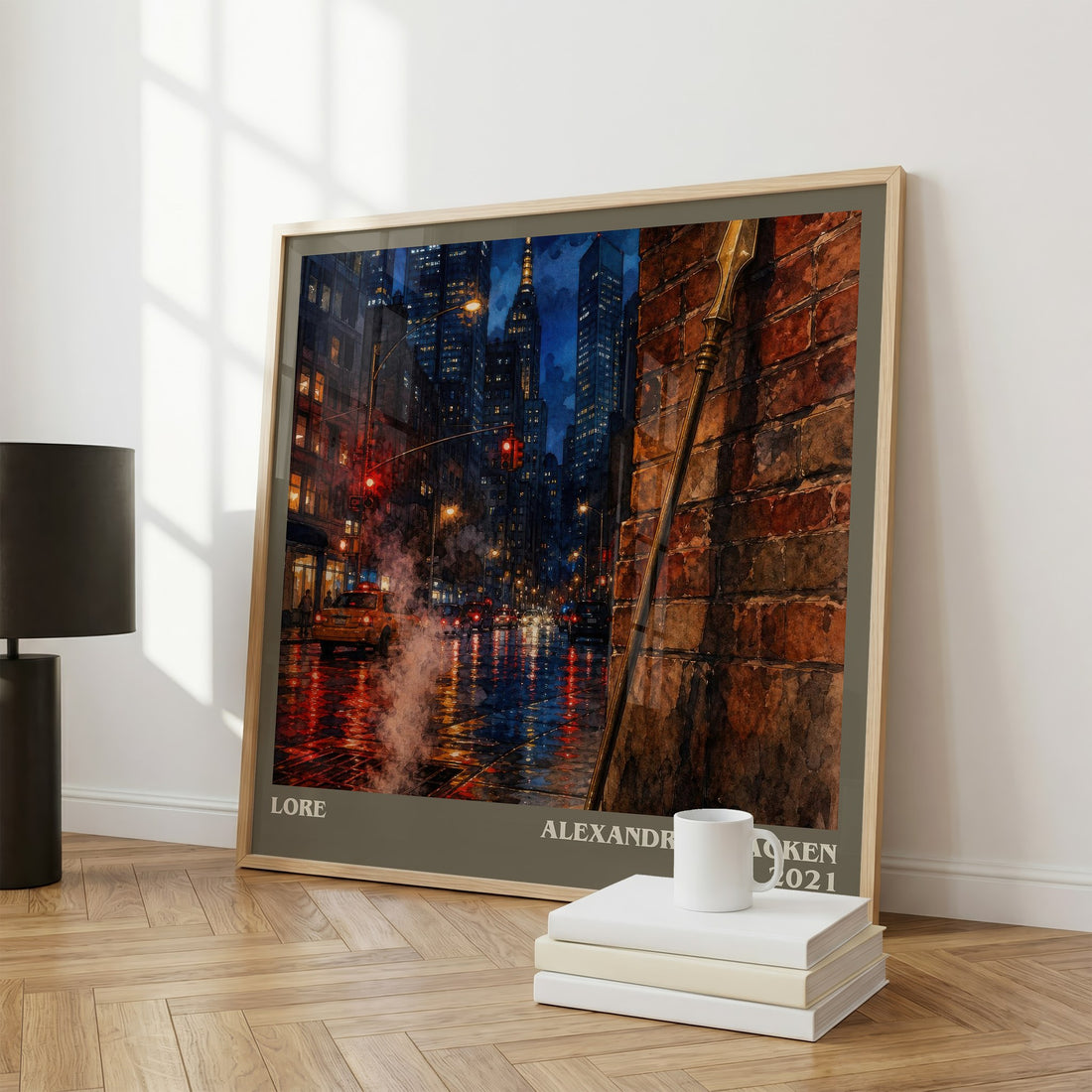Lore literary print framed by window – literary home decor