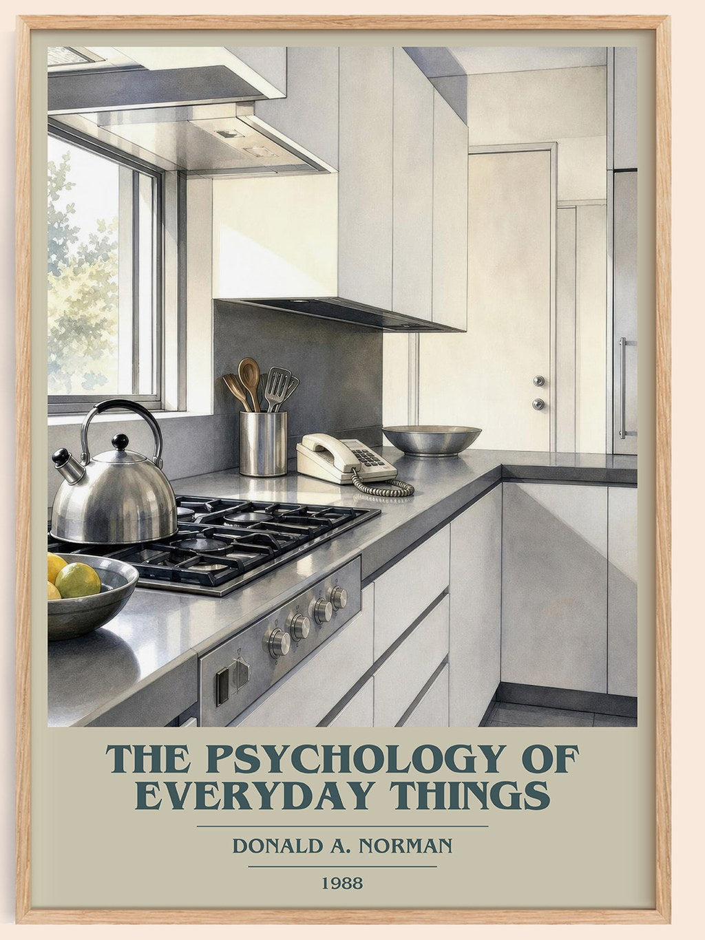 The Psychology of Everyday Things book cover book poster by Donald A. Norman – framed literary art print