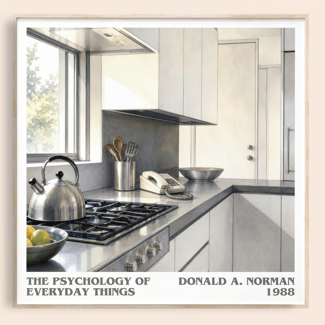 The Psychology of Everyday Things literary book poster by Donald A. Norman – framed literary art print