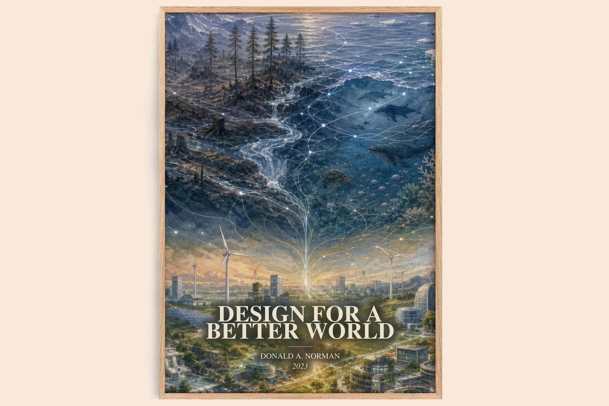 Design for a Better World Book Watercolour Illustration by D. Norman