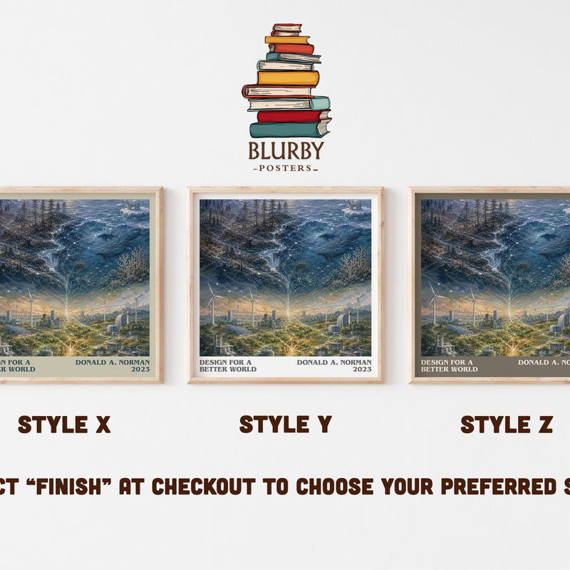 Design for a Better World literary print in frame leaning in hallway – non fiction wall art