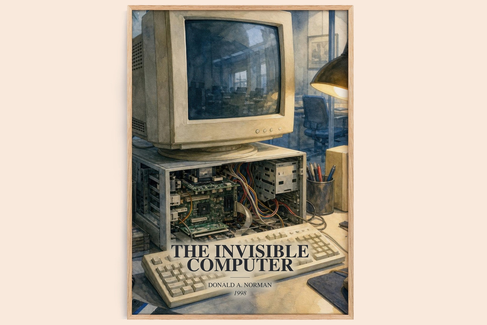 invisible computer Book Watercolour Illustration by Donald A. Norman