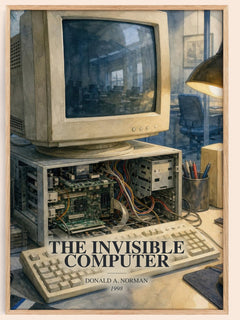 The invisible computer watercolour book poster by Donald A. Norman – framed literary art print
