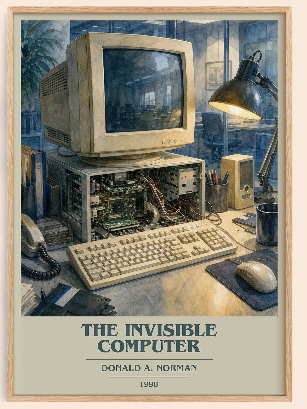 The invisible computer book cover book poster by Donald A. Norman – framed literary art print