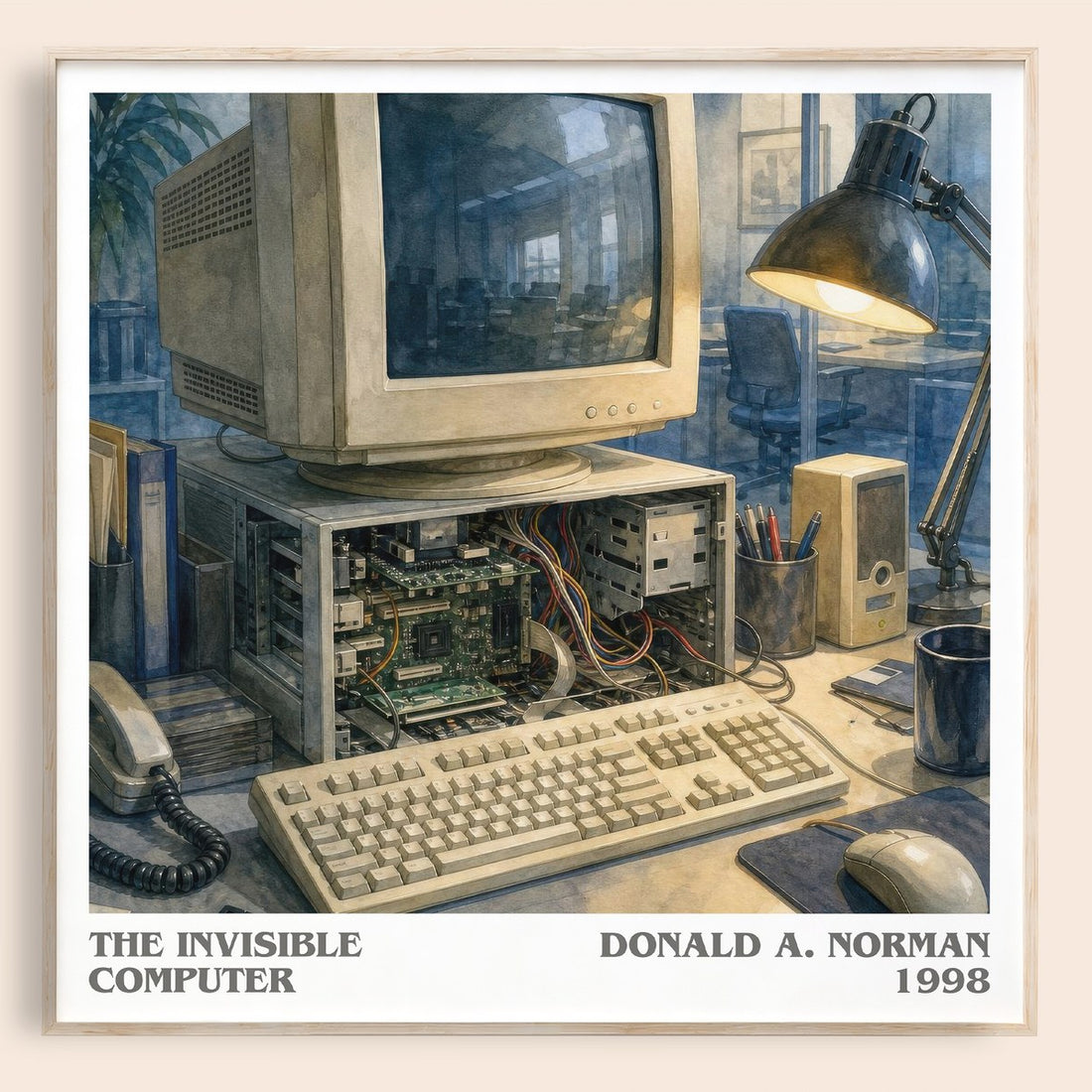 The invisible computer literary book poster by Donald A. Norman – framed literary art print