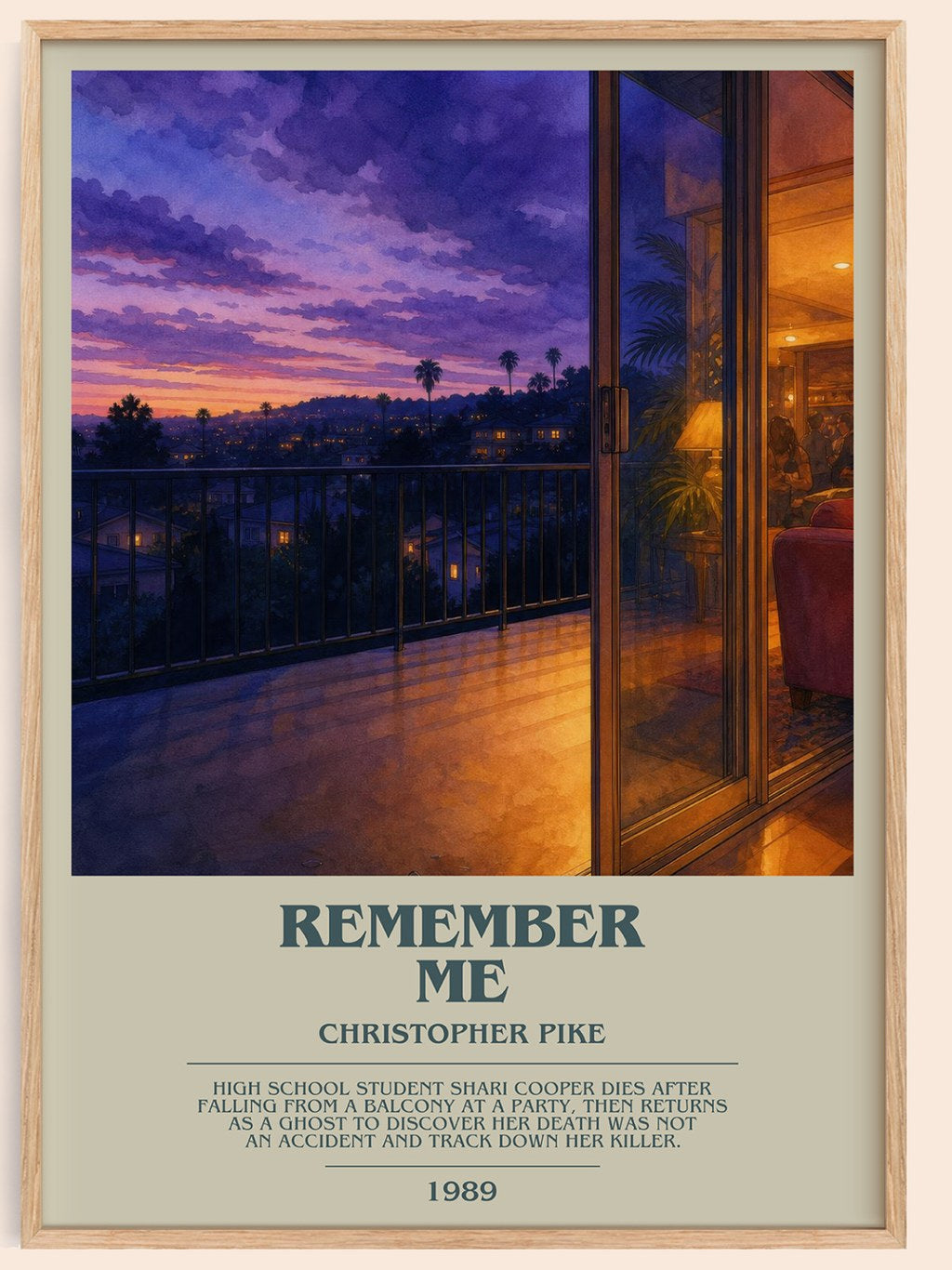 Remember Me bookish book poster by Christopher Pike – framed literary art print