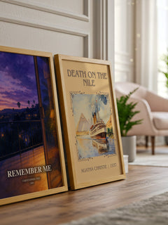 Remember Me watercolour print framed by window – literary home decor