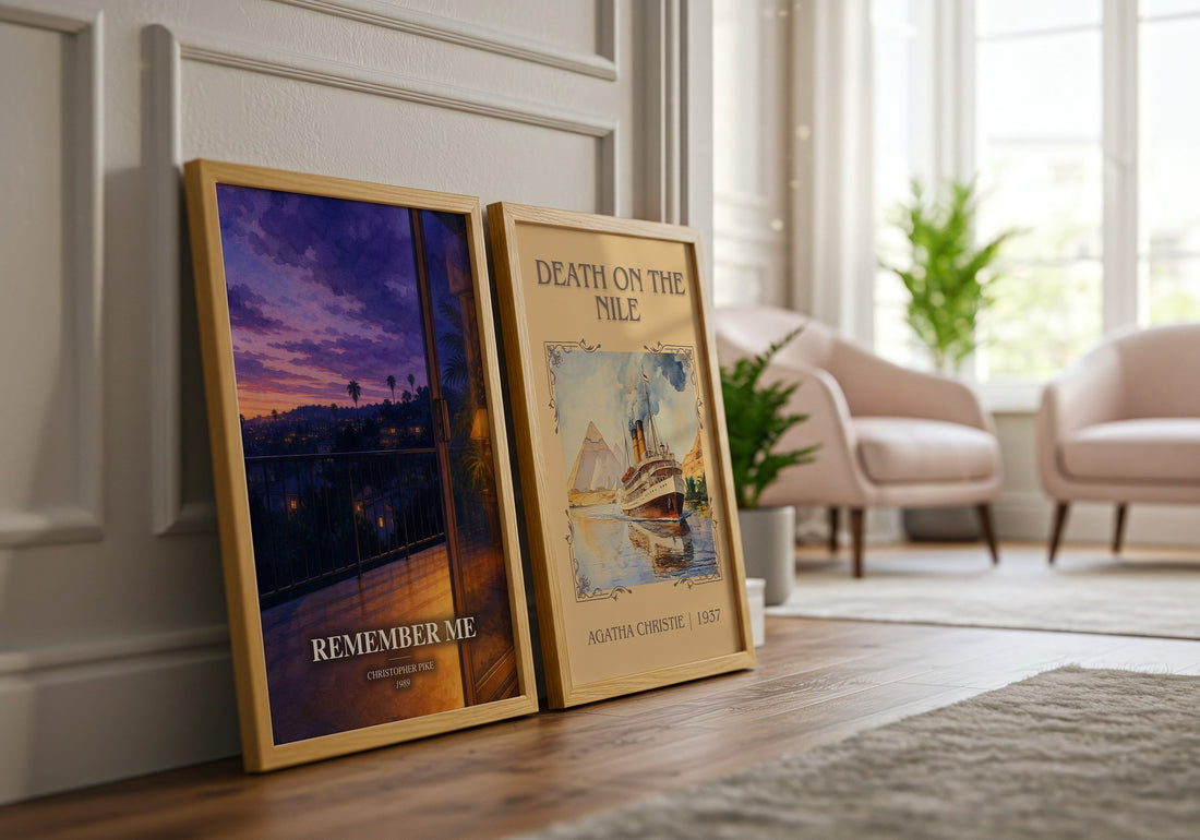 Remember Me watercolour print framed by window – literary home decor