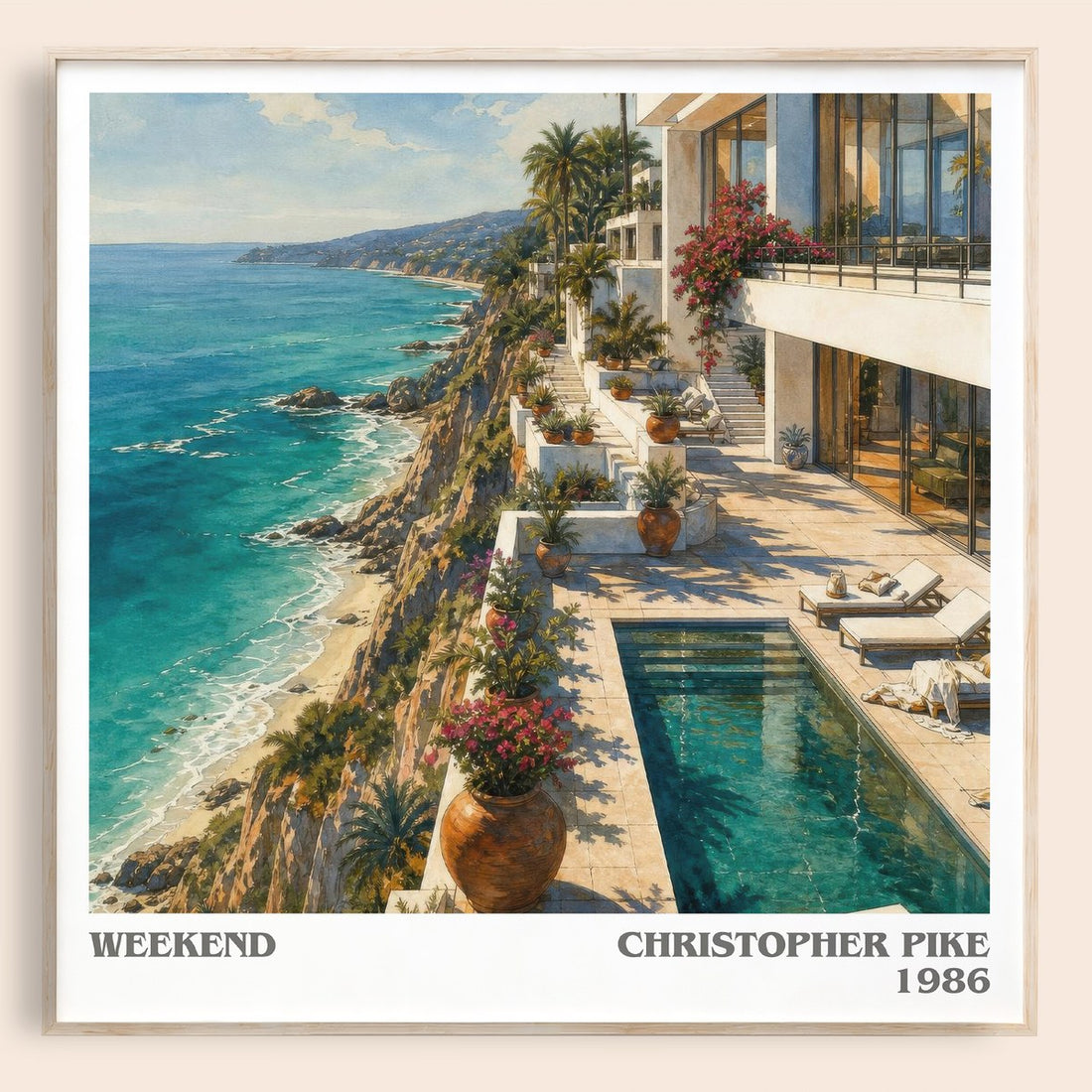 Weekend literary book poster by Christopher Pike – framed literary art print