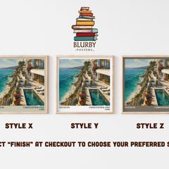 Weekend literary print in frame leaning in hallway – thriller wall art