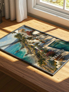 Weekend watercolour book poster framed on wall – thriller wall art