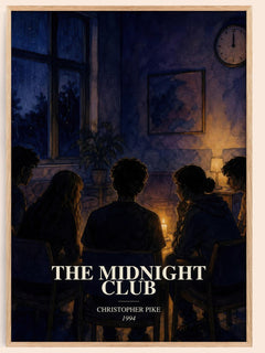 The Midnight Club watercolour book poster by Christopher Pike – framed literary art print