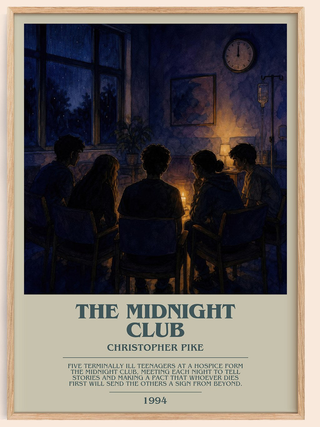 The Midnight Club bookish book poster by Christopher Pike – framed literary art print
