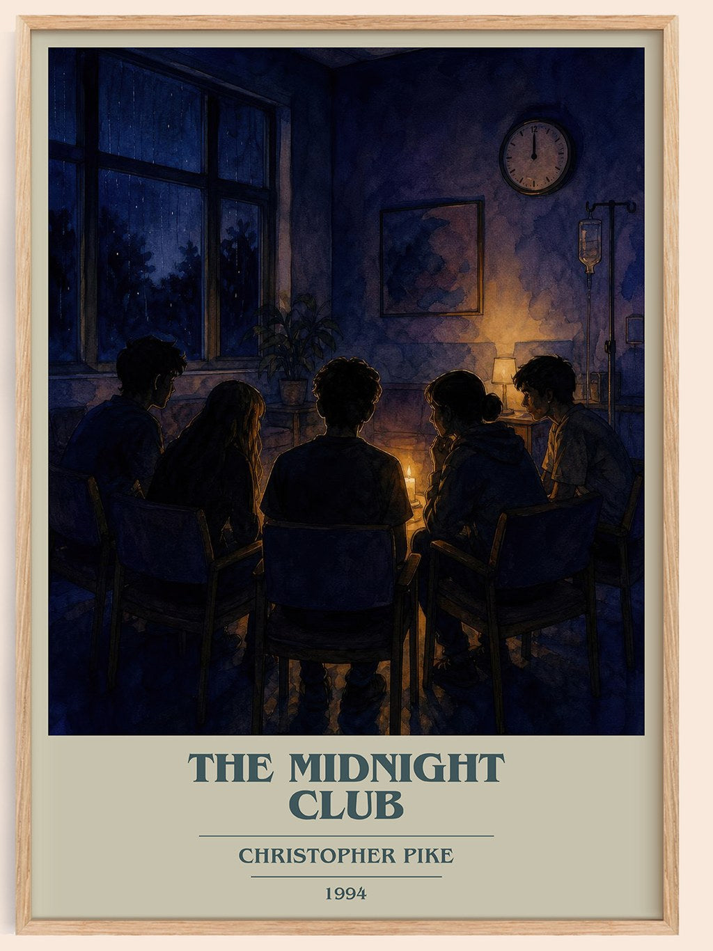 The Midnight Club book cover book poster by Christopher Pike – framed literary art print
