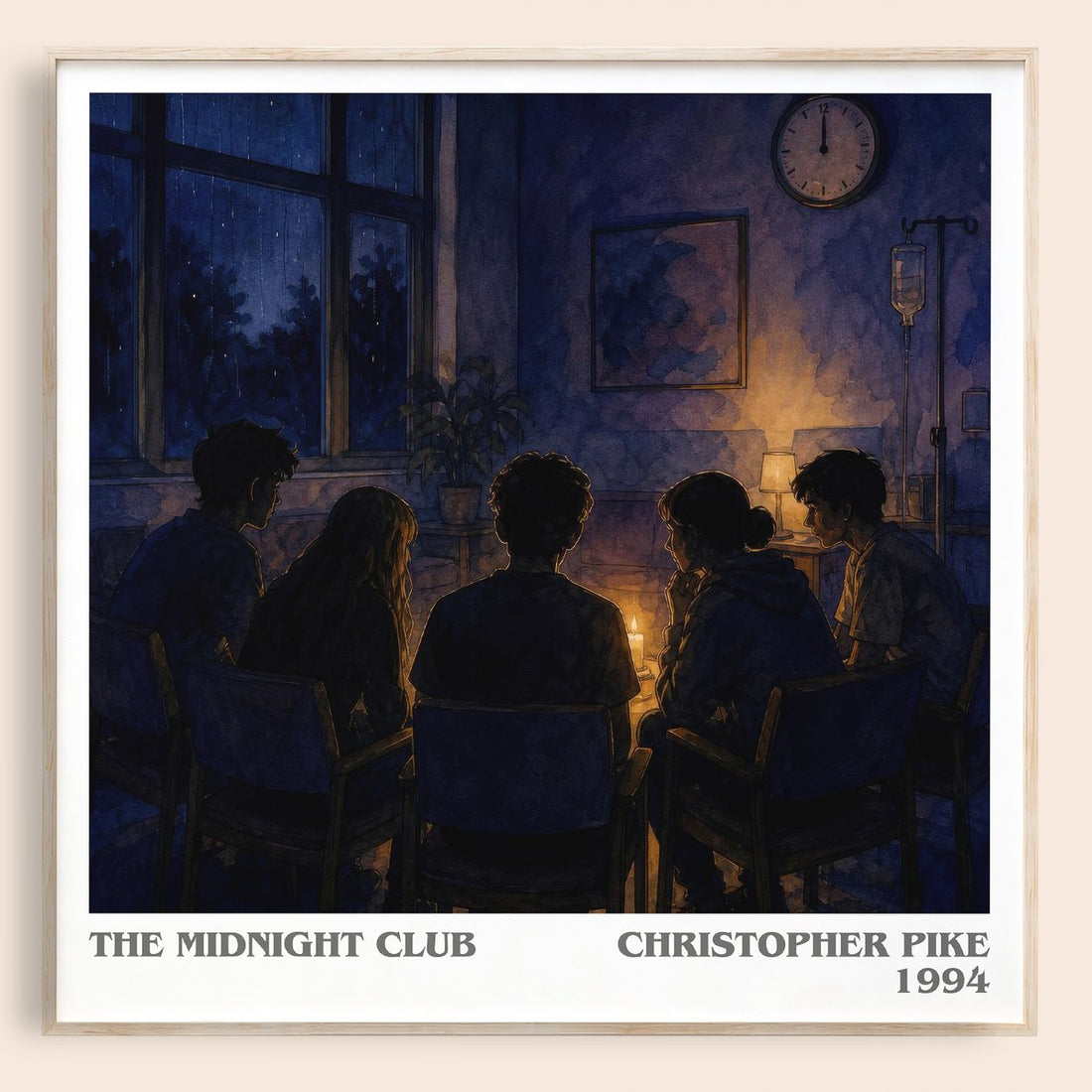 The Midnight Club literary book poster by Christopher Pike – framed literary art print