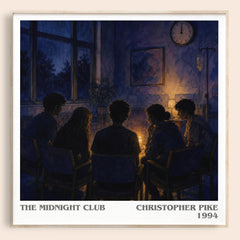The Midnight Club literary book poster by Christopher Pike – framed literary art print