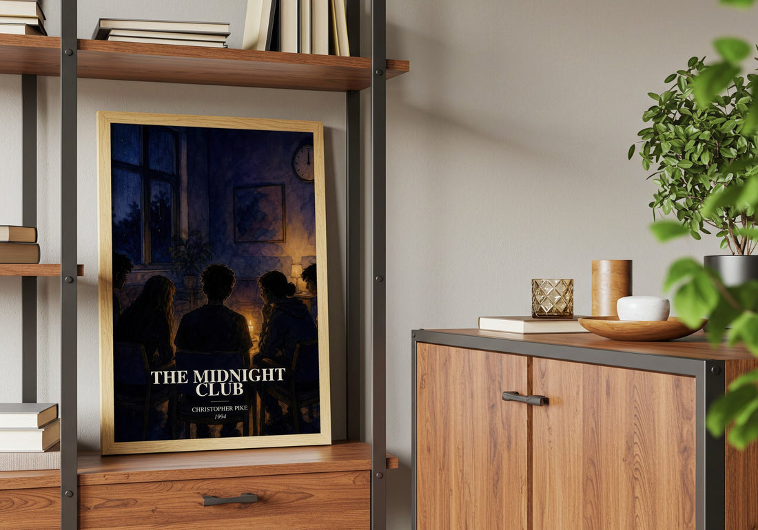 The Midnight Club book watercolour illustration paper finish options – matte satin gloss