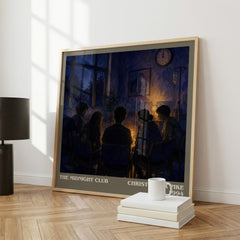 The Midnight Club literary print framed by window – literary home decor