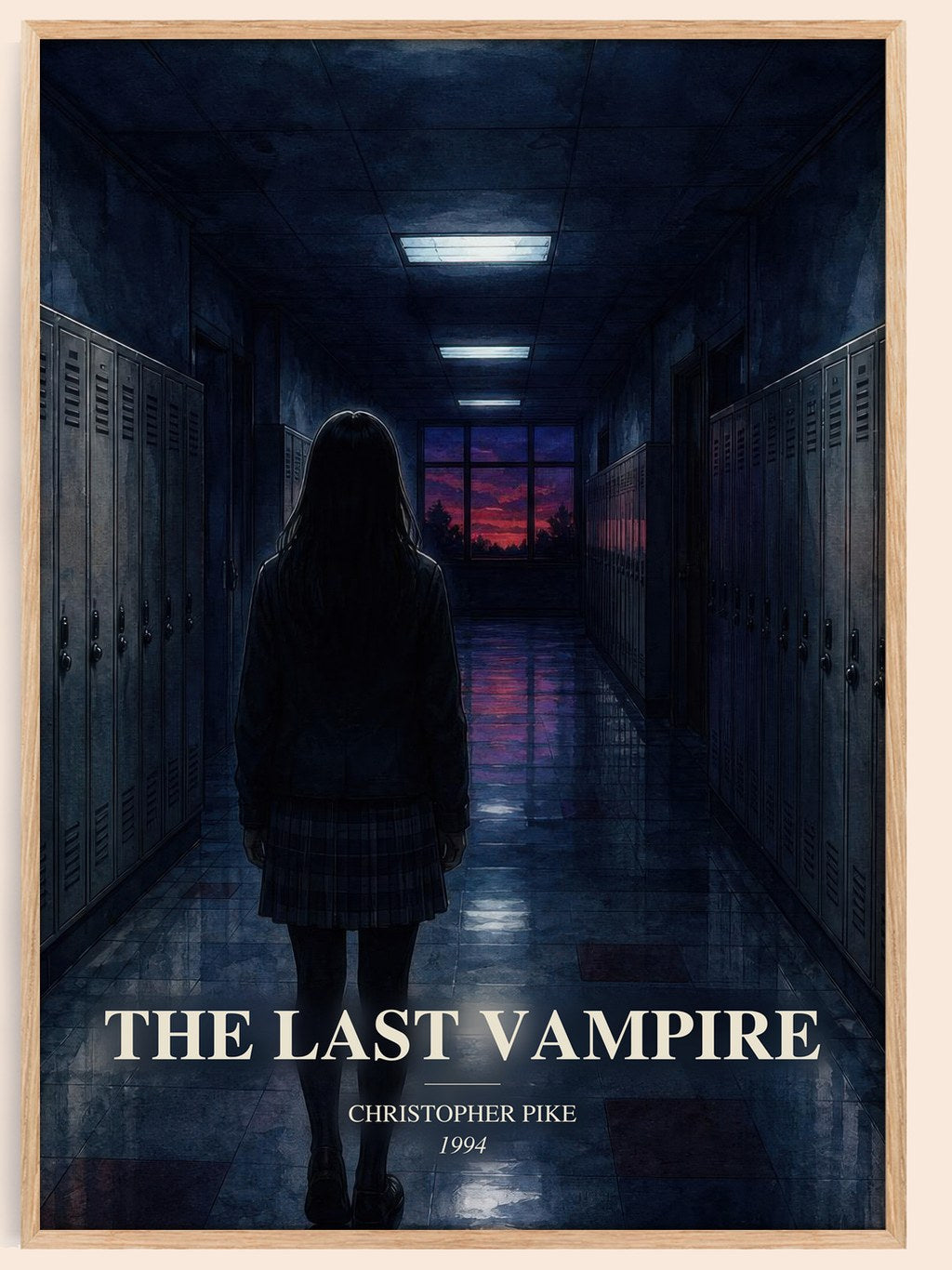 The Last Vampire watercolour book poster by Christopher Pike – framed literary art print