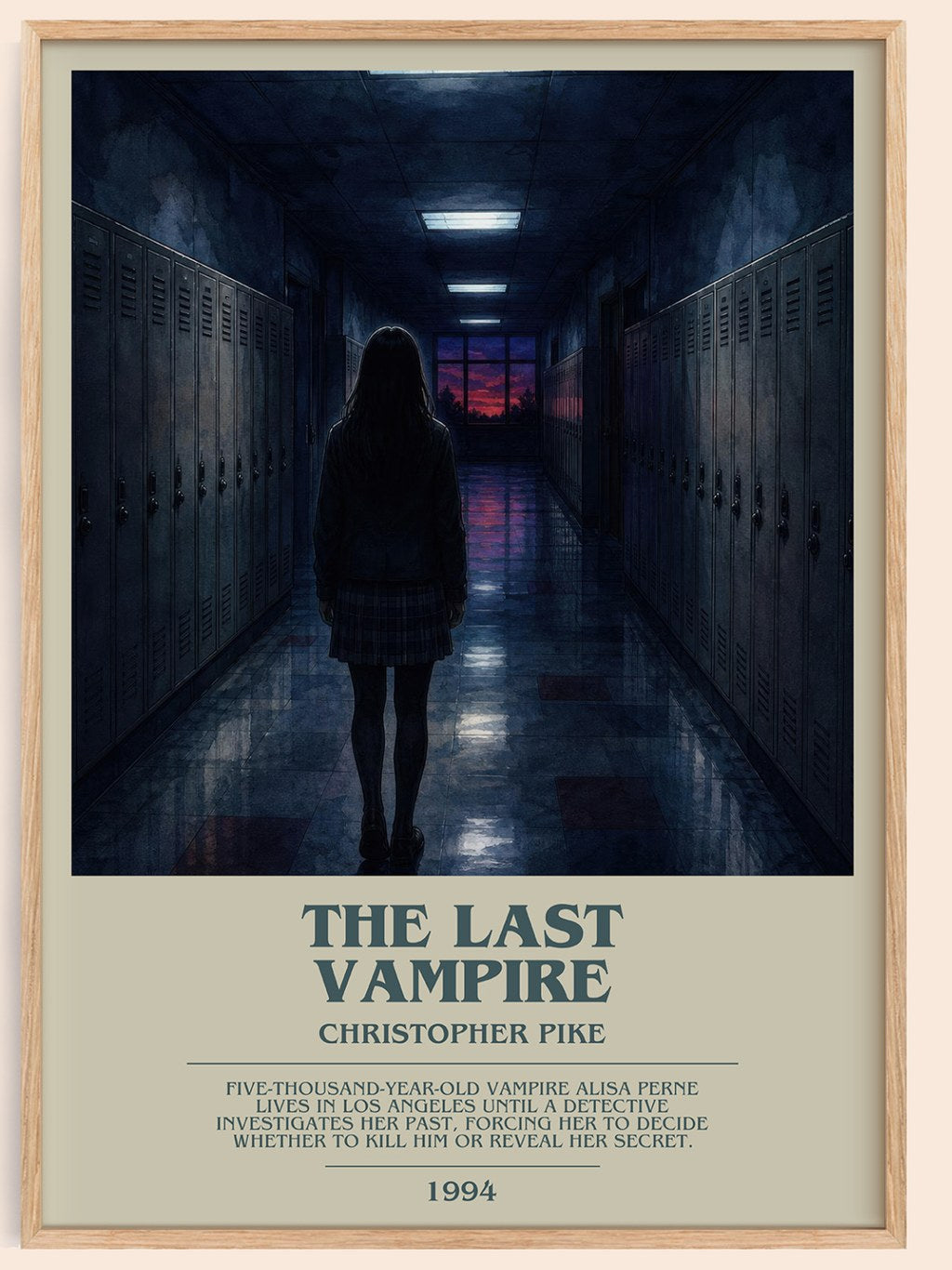 The Last Vampire bookish book poster by Christopher Pike – framed literary art print