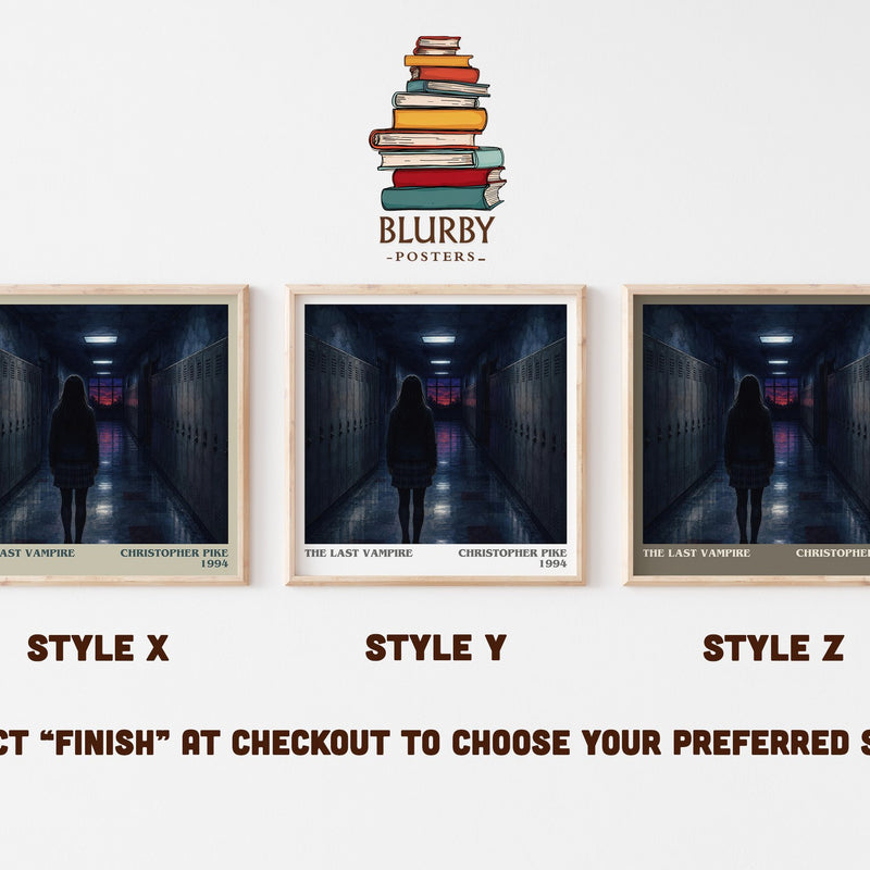 The Last Vampire literary print in frame leaning in hallway – young adult wall art