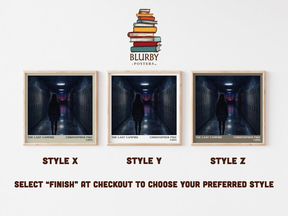 The Last Vampire literary print in frame leaning in hallway – young adult wall art (mockup)
