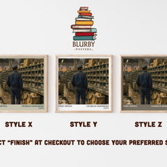 Post office literary print in frame leaning in hallway – literary fiction wall art