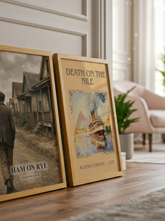 Ham on Rye watercolour print framed by window – literary home decor