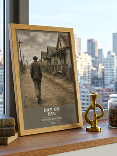 Ham on Rye book cover print framed by window – literary home decor